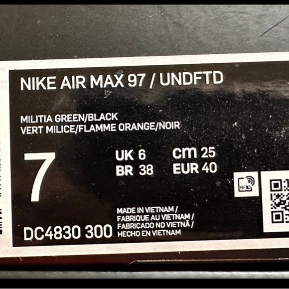 Nike Undefeated AirMax ‘97 Militia Green size men’s 7 - Picture 2 of 4